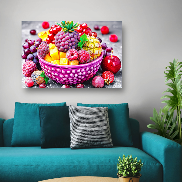 Levendige Fruitcompositie in Kleurrijke Schikking canvas