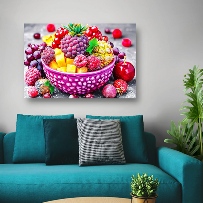Levendige Fruitcompositie in Kleurrijke Schikking canvas