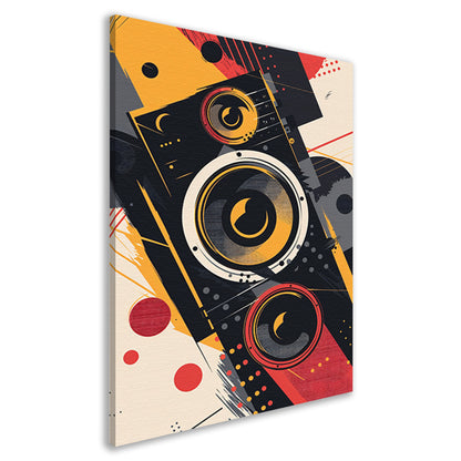 Abstract luidsprekers met Kleurrijk verfspatten canvas