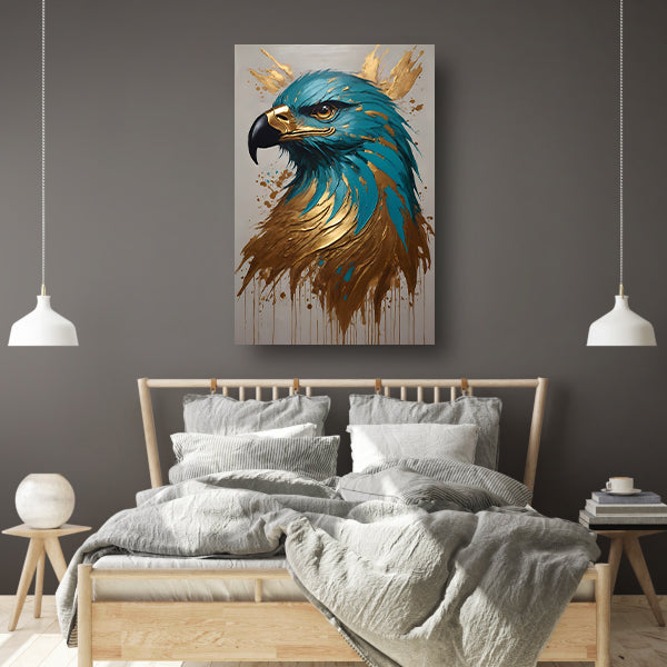 De Majestueuze Gouden Adelaar op Canvas canvas