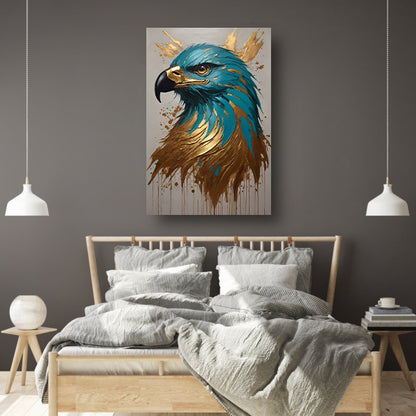 De Majestueuze Gouden Adelaar op Canvas poster