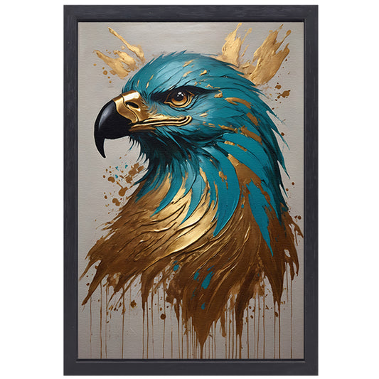 De Majestueuze Gouden Adelaar op Canvas canvas met baklijst