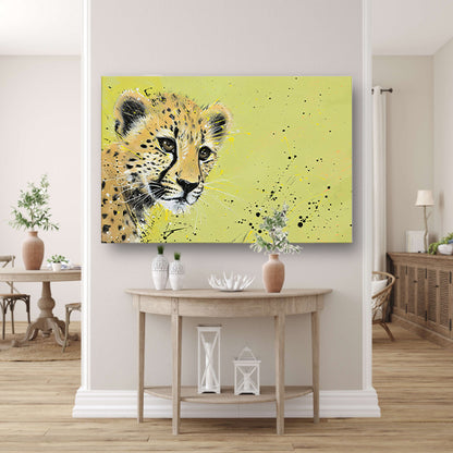 Abstracte cheeta op dynamische achtergrond poster
