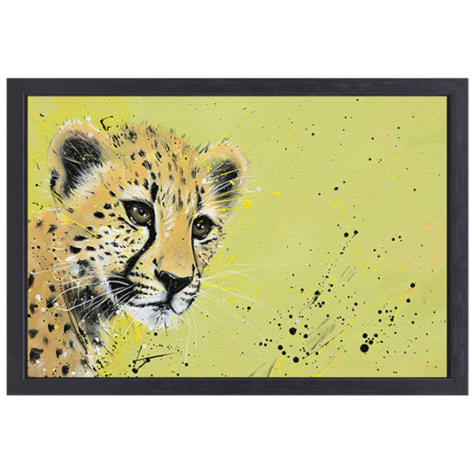 Abstracte cheeta op dynamische achtergrond canvas met baklijst