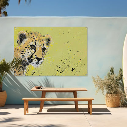 Abstracte cheeta op dynamische achtergrond tuinposter