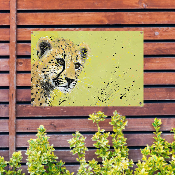 Abstracte cheeta op dynamische achtergrond tuinposter