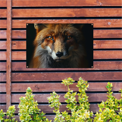 Intrigerende vos in schemerlicht tuinposter