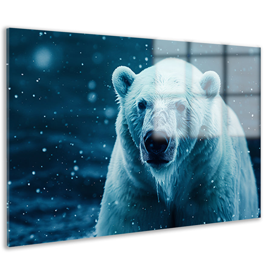 IJsbeer in de sneeuwstorm acrylglas