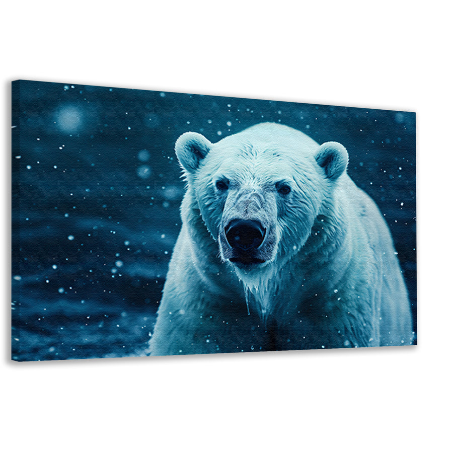 IJsbeer in de sneeuwstorm canvas