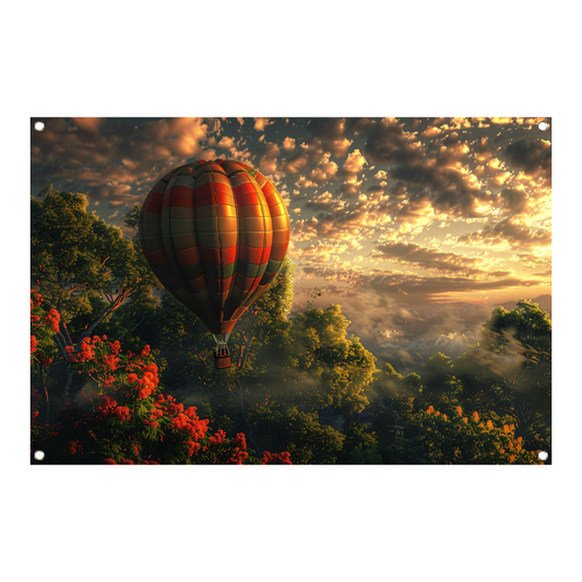 Kleurrijke Ballonvaart in de Avondschemering tuinposter