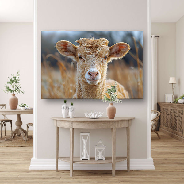 Grazend schaap in ochtendgloren canvas