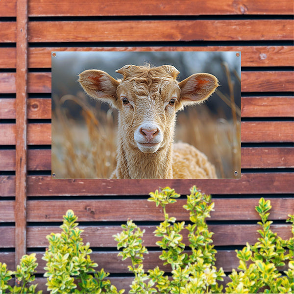 Grazend schaap in ochtendgloren tuinposter