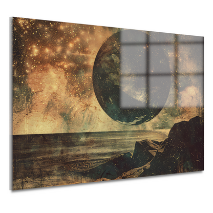 Gouden Kosmische Gloed Boven Zee acrylglas