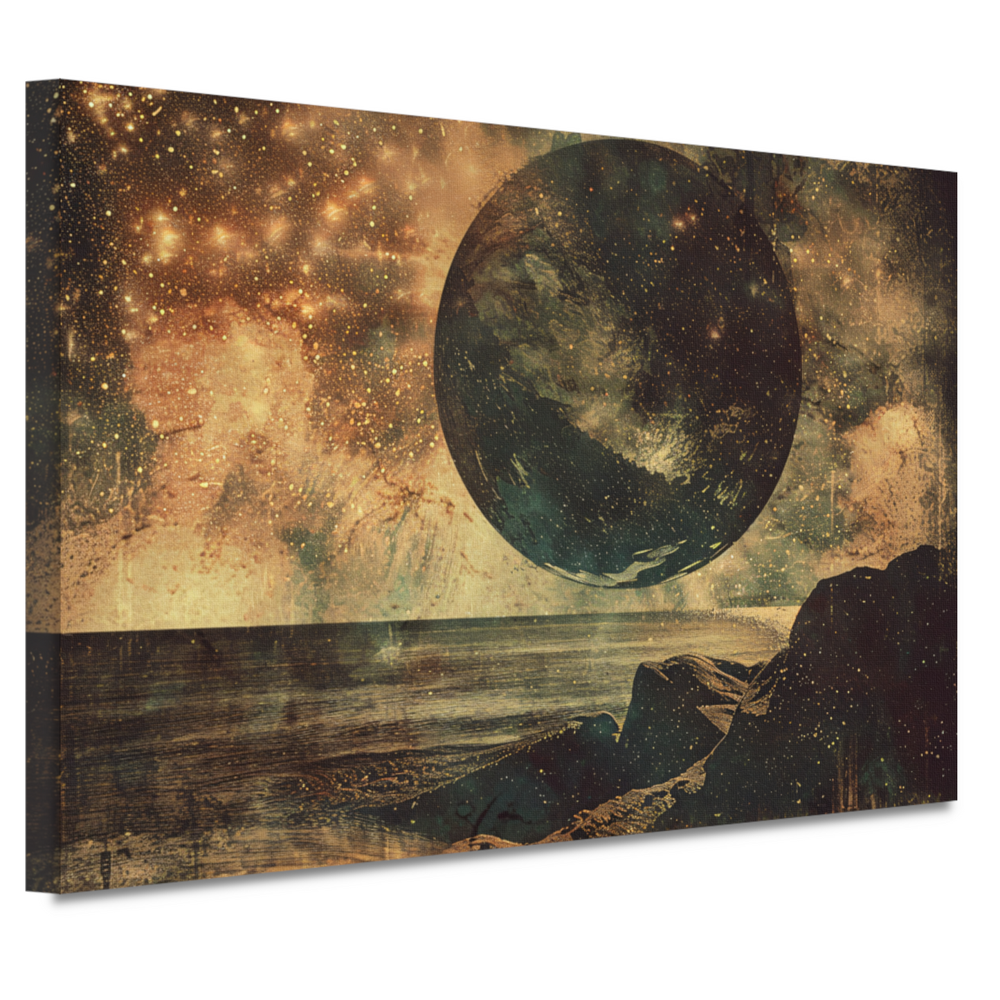 Gouden Kosmische Gloed Boven Zee canvas