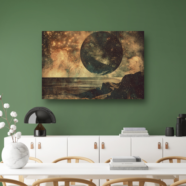 Gouden Kosmische Gloed Boven Zee canvas