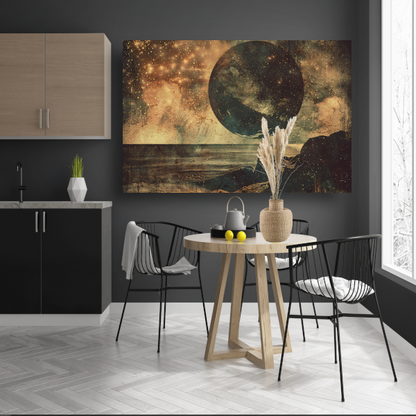 Gouden Kosmische Gloed Boven Zee acrylglas