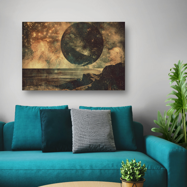 Gouden Kosmische Gloed Boven Zee canvas