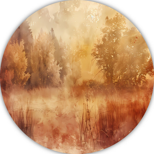 Nevelig sepia boslandschap in herfstsfeer forex muurcirkel