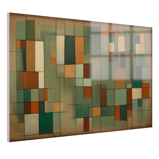 Harmonie van geometrie en natuurlijke tinten acrylglas
