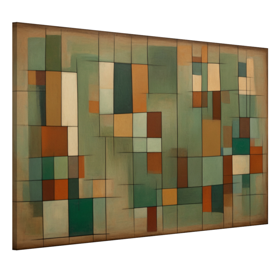 Harmonie van geometrie en natuurlijke tinten canvas