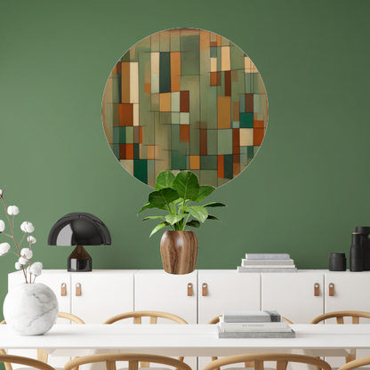 Harmonie van geometrie en natuurlijke tinten forex muurcirkel