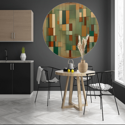 Harmonie van geometrie en natuurlijke tinten forex muurcirkel