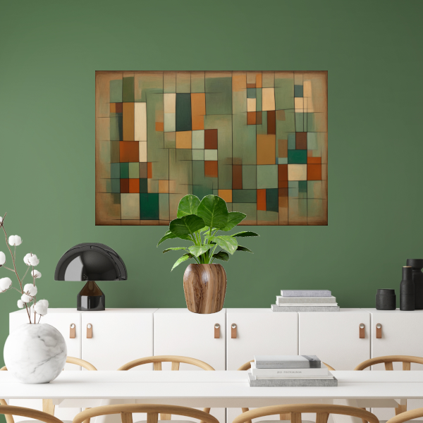 Harmonie van geometrie en natuurlijke tinten canvas met baklijst