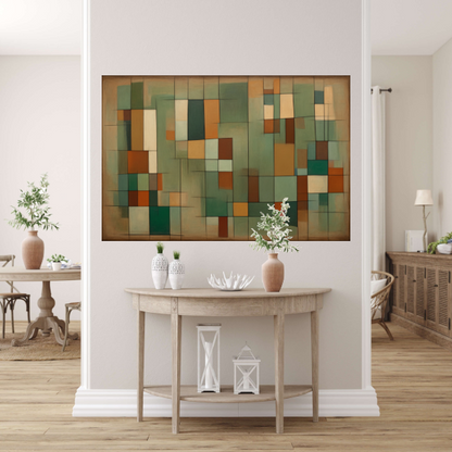 Harmonie van geometrie en natuurlijke tinten poster