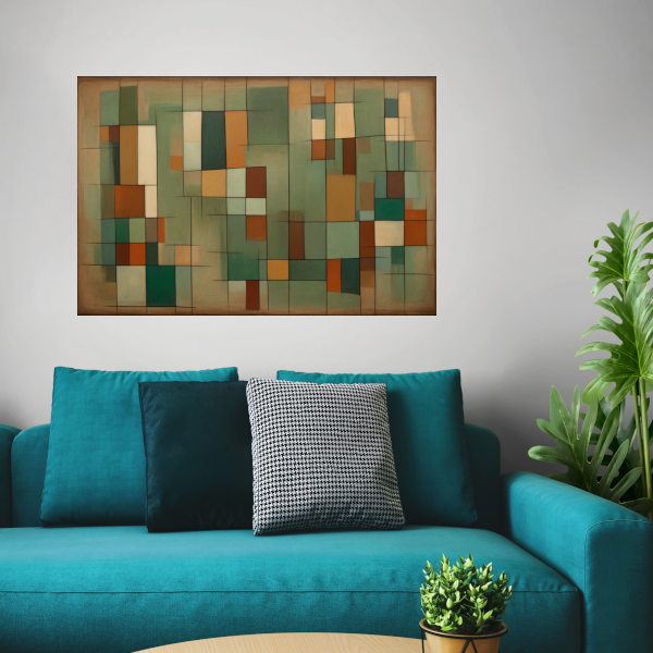 Harmonie van geometrie en natuurlijke tinten poster