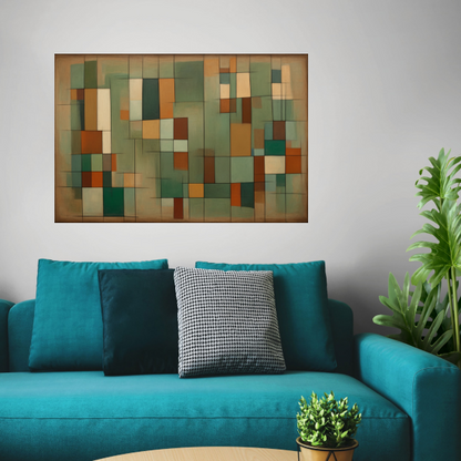 Harmonie van geometrie en natuurlijke tinten poster