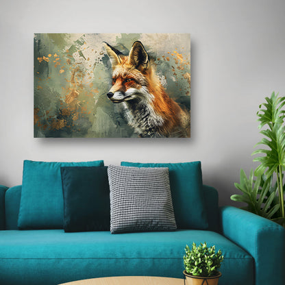Abstract schilderij van een vos acrylglas