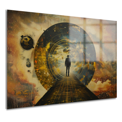 Wandelaar tussen tijd en kosmische poorten acrylglas