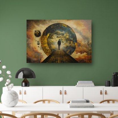 Wandelaar tussen tijd en kosmische poorten acrylglas