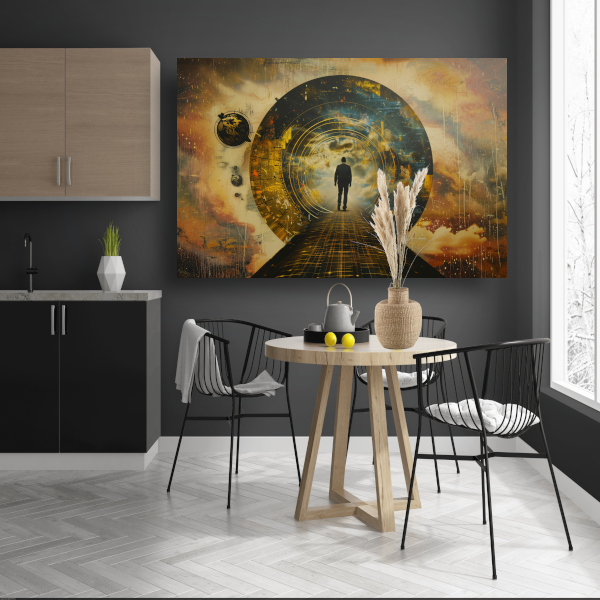 Wandelaar tussen tijd en kosmische poorten acrylglas