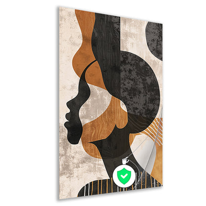 Abstract Silhouet in Aardetinten en Monochroom poster