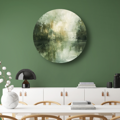 Moderne Abstracte Compositie in Neutrale Tinten forex muurcirkel
