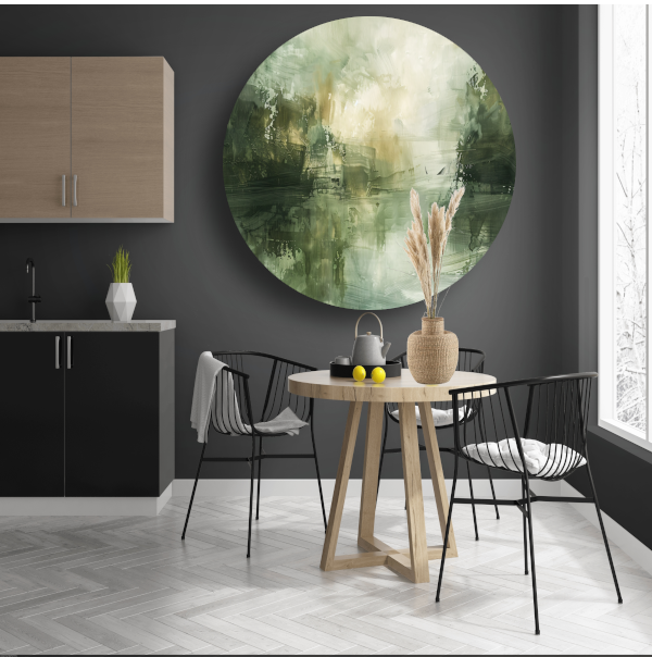 Moderne Abstracte Compositie in Neutrale Tinten forex muurcirkel