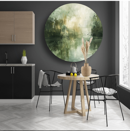 Moderne Abstracte Compositie in Neutrale Tinten forex muurcirkel