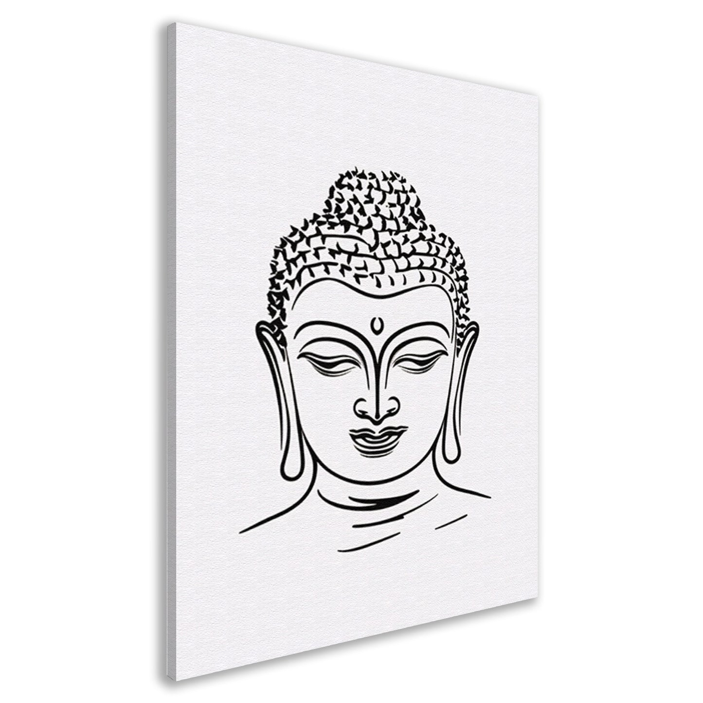 Minimalistische Lijnkunst van Boeddhas Gezicht canvas