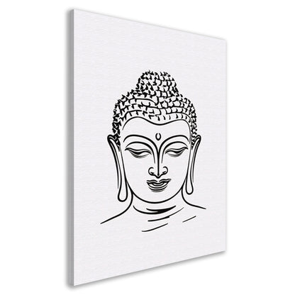 Minimalistische Lijnkunst van Boeddhas Gezicht canvas