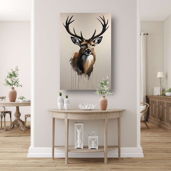 Colorful Modern Abstract Deer Portrait canvas