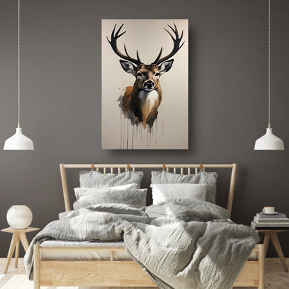 Colorful Modern Abstract Deer Portrait canvas