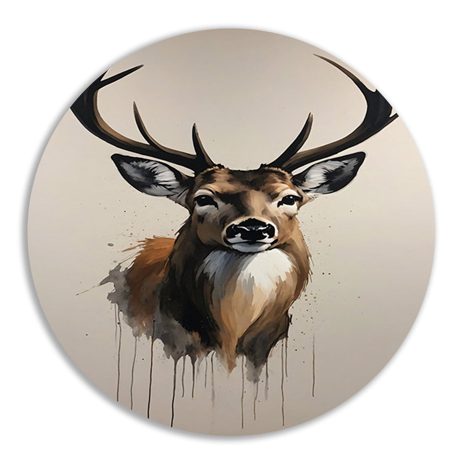 Colorful Modern Abstract Deer Portrait forex muurcirkel