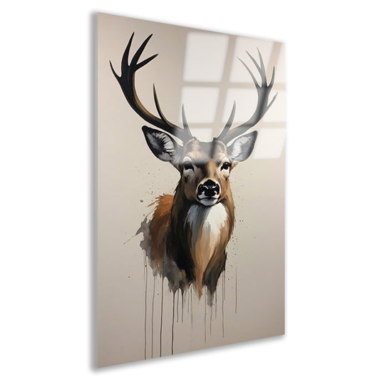 Colorful Modern Abstract Deer Portrait Acrylglas