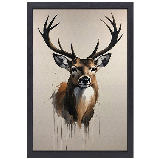 Colorful Modern Abstract Deer Portrait canvas met baklijst