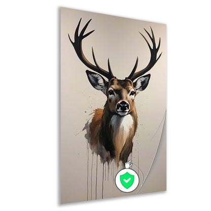 Colorful Modern Abstract Deer Portrait poster