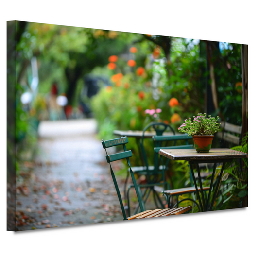 Moderne kamerplant op houten tafel canvas