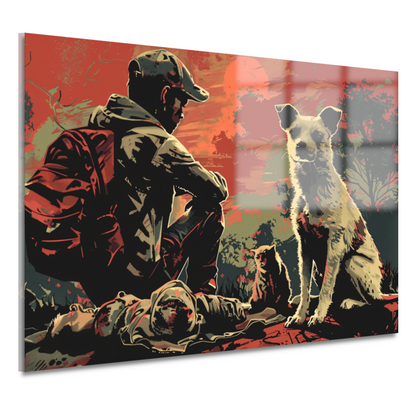 Zonsondergang met Hond en Bewaker acrylglas