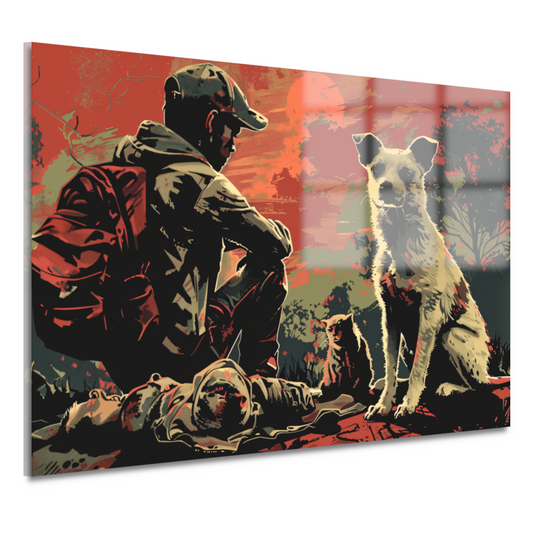 Zonsondergang met Hond en Bewaker acrylglas