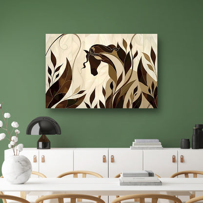 Minimalistisch paardenontwerp met Art Nouveau stijl acrylglas